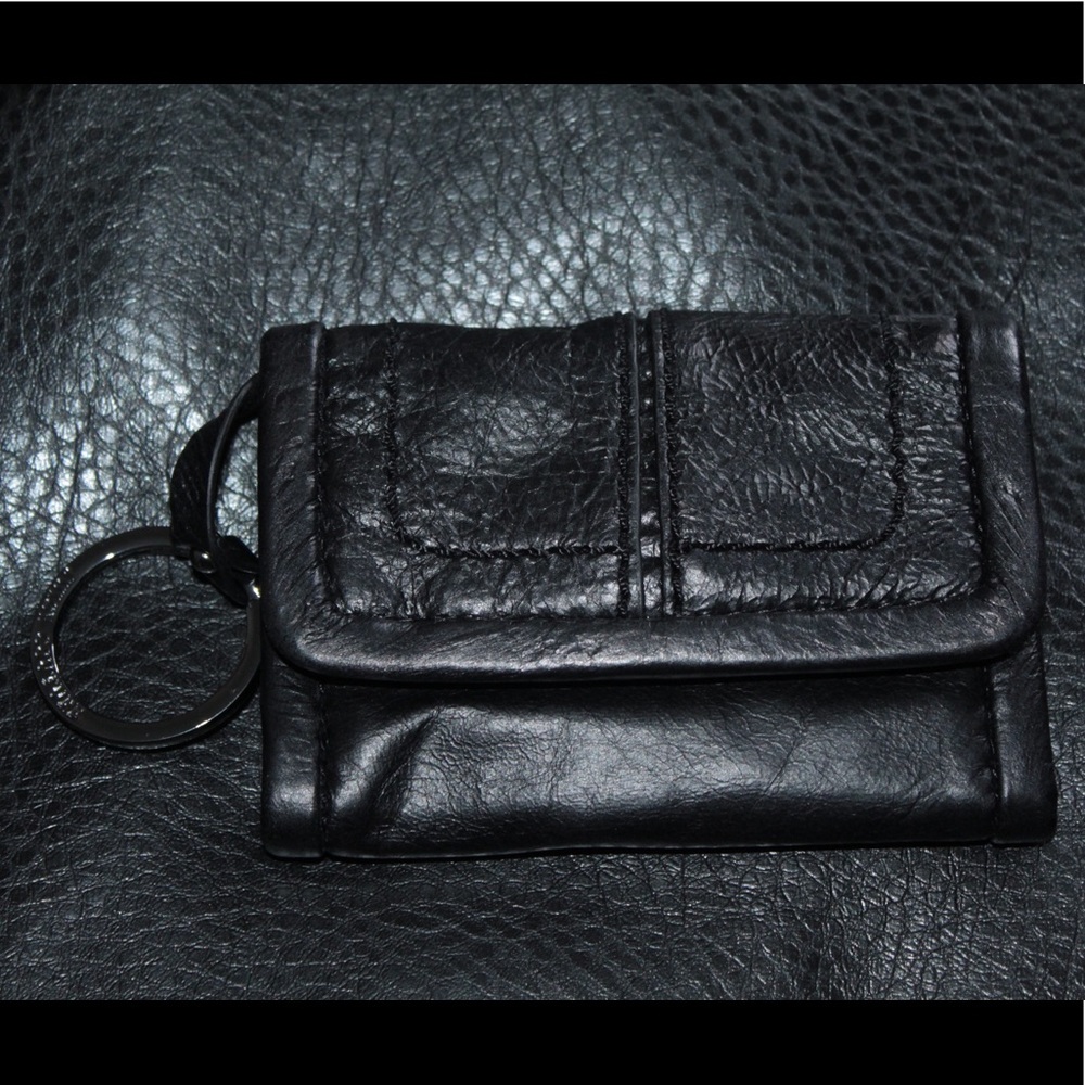 Black Leather Juicy Couture Card Holder & Keychain